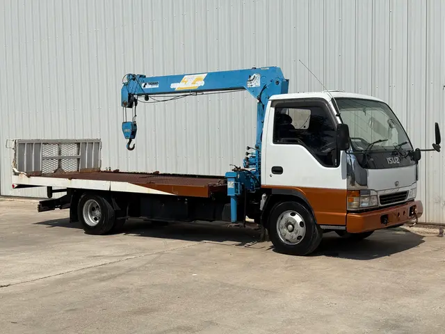 1998 Isuzu Elf Rollback Flatbed w/Crane Stock#13498